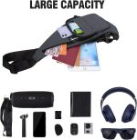 Peicees Sling Bag for Men Women Shoulder Bag Backpack Strap Pockets Chest Bag for Running Hiking Camping Exercise Outdoor - Image 5